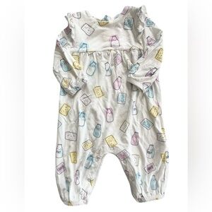 Angel Dear Bamboo Milk & Cookies Print Baby Romper